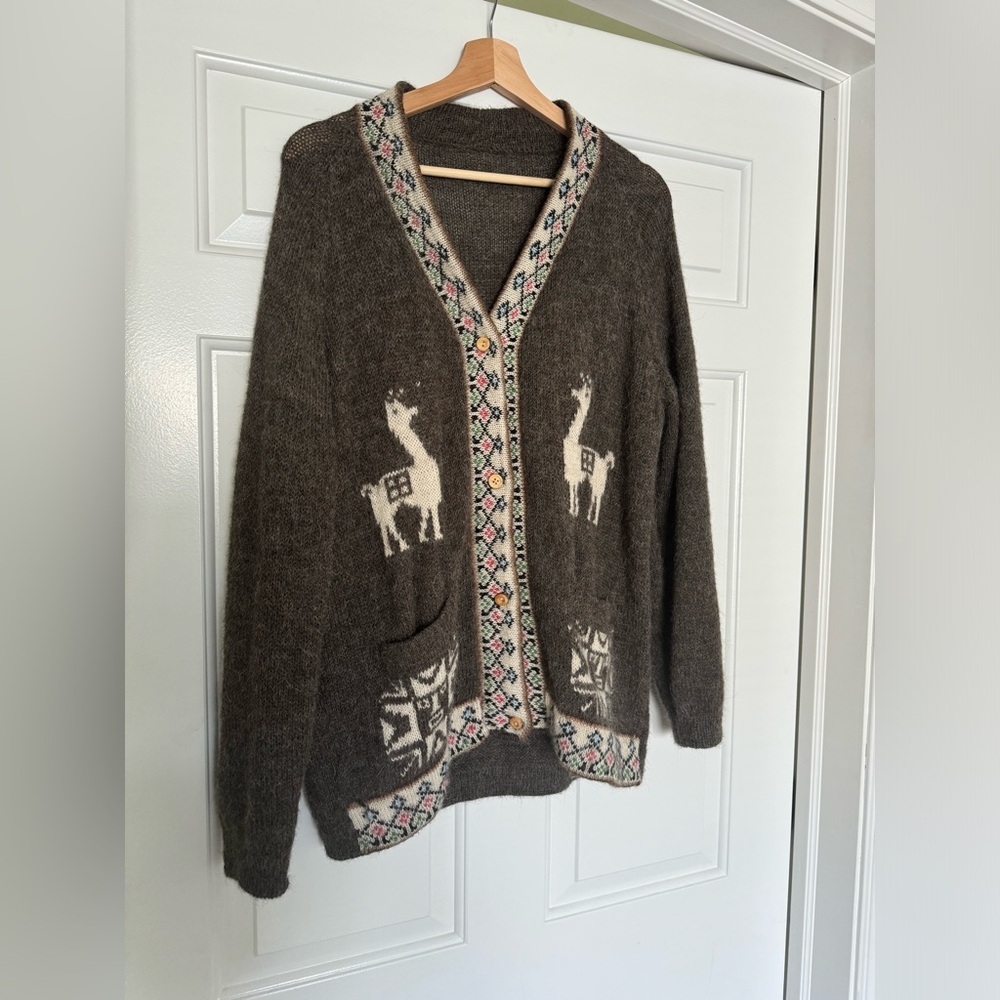 Vintage Handmade Alpaca Cardigan
